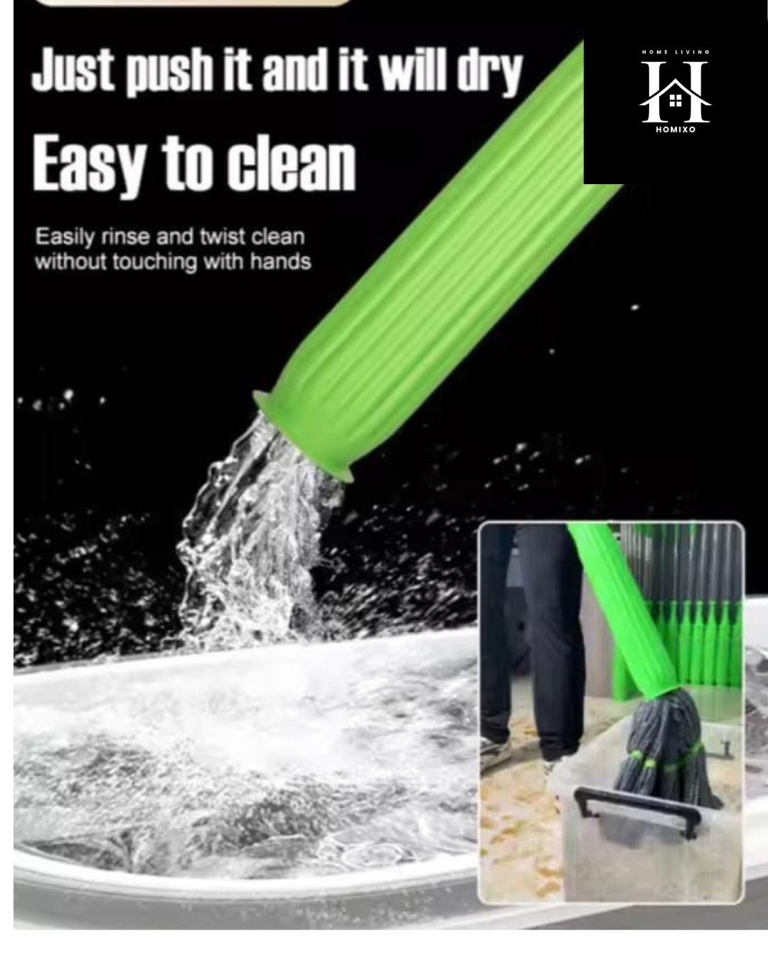 Self-Wringing Rotating Mop Thickened Mop Dehydration Head Rotating Dehydrated Cleaning Mops Hand Free