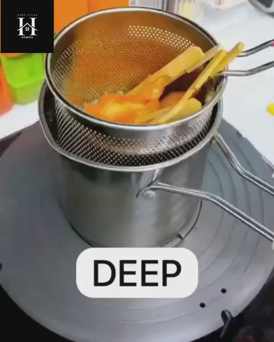 Double Layer Stainless Steel Deep Frying Pot with Box Packing